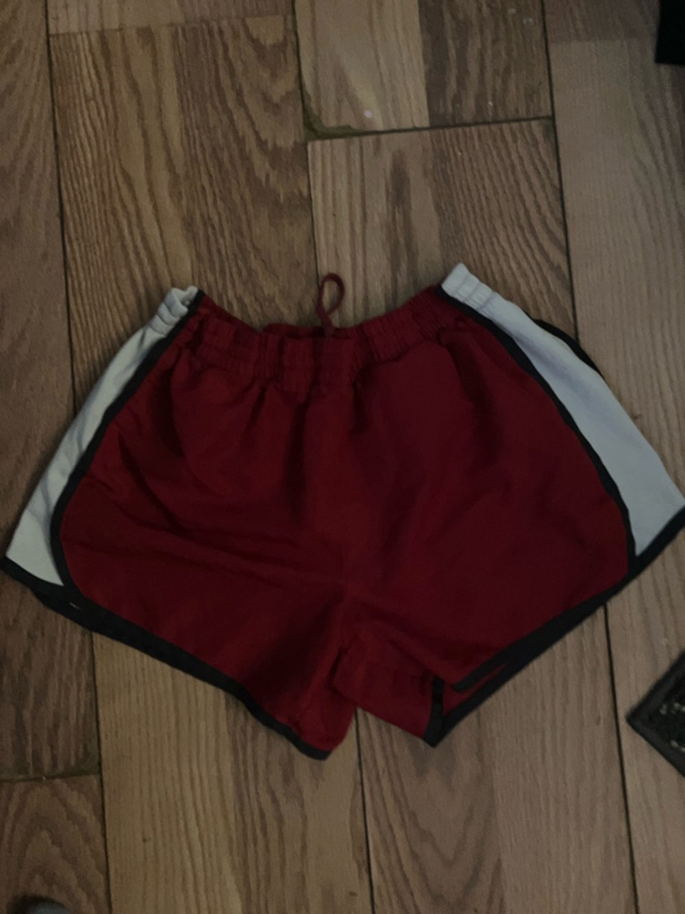 Danskin Red Athletic Shorts with White Side Panels